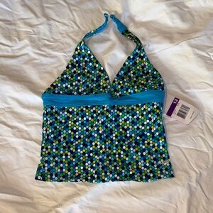 Speedo Blue and Green Kids Bikini Top